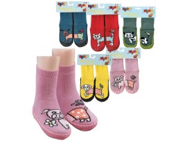 SOCK 4 FUN ponožka kožené chodidlo 3139 pejsek modrá