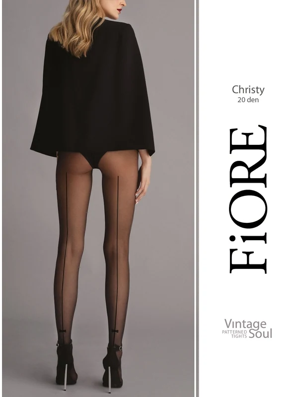 Fiore Punčochové kalhoty 20 den vzorované Christy G — černá — foto 2 z 2 — FIORE