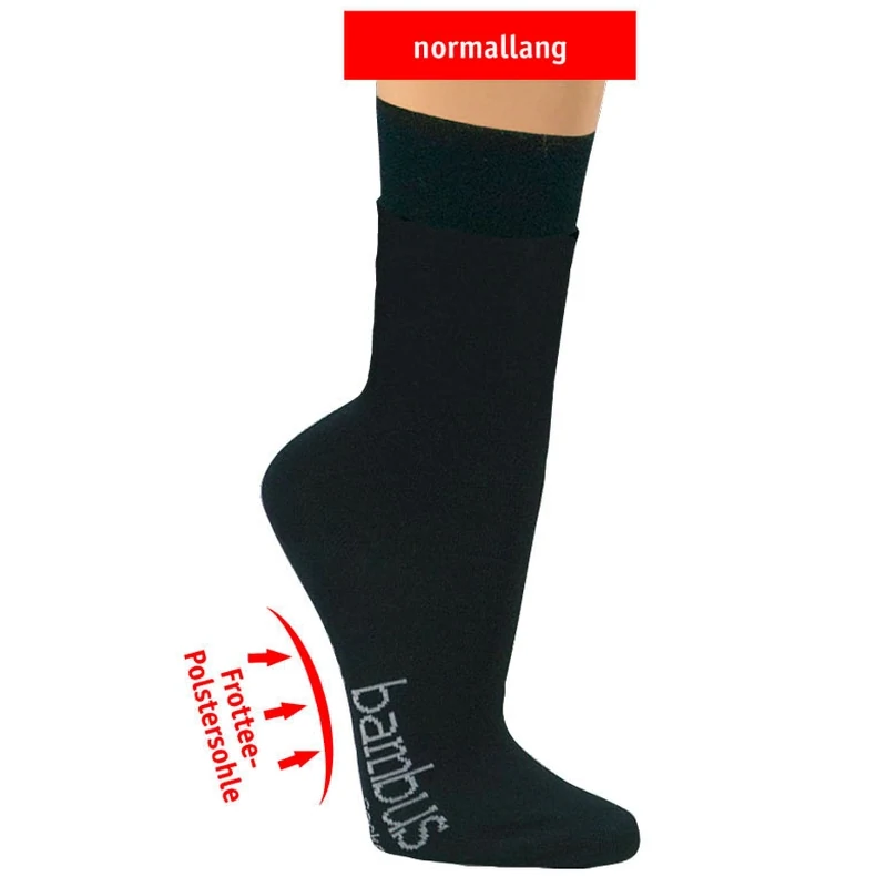 Socks 4 fun BAMBUSOVÁ ponožka vysoká YOU s froté na chodidle — černá — foto 3 z 3 — SOCKS 4 FUN