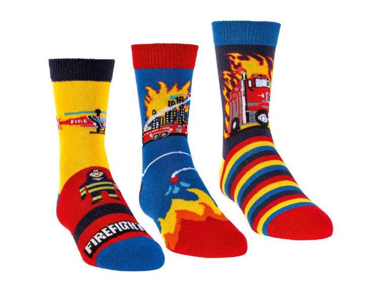 Socks 4 fun Ponožka dětská hasiči multicolor — vícebarevná, SOCKS 4 FUN, o 60 % pod doporučenou cenou výrobce