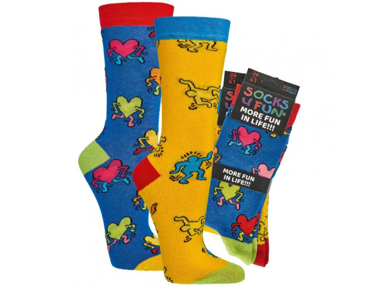 Socks 4 fun Ponožka pán dám .50 modern art multicolor — vícebarevná, SOCKS 4 FUN, o 60 % pod doporučenou cenou výrobce