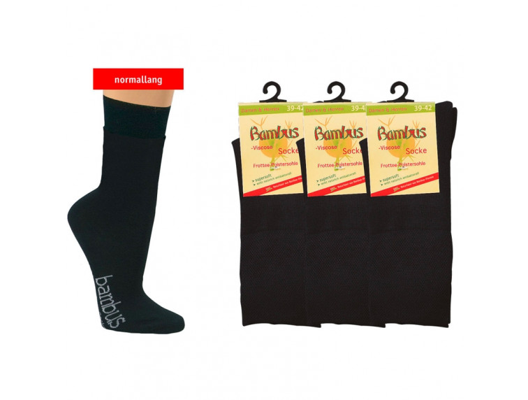 BAMBUSOVÁ ponožka vysoká SOCKS 4 YOU 2174 s froté na chodidle černá, velikost — foto 3 z 4 — SOCKS 4 FUN