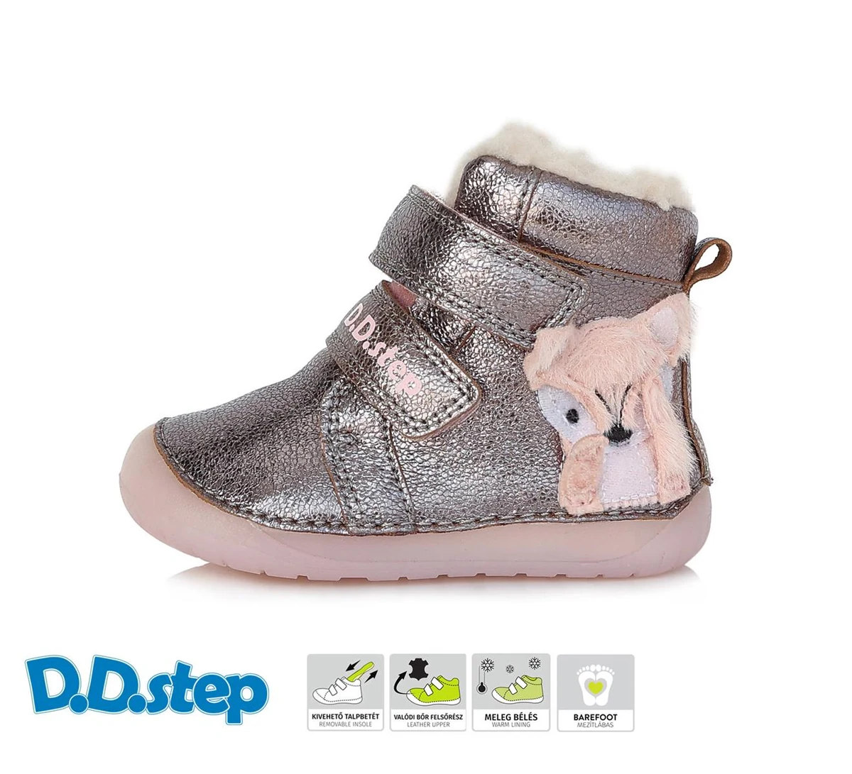 Ddstep Dívčí kotníkové boty — zimní růžová (vel. 21–25) — DDstep — barva růžová